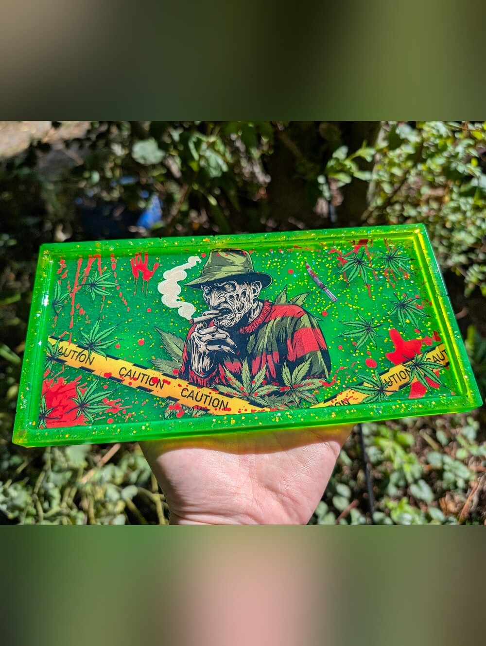 Handmade Freddy Krueger Horror Rolling Tray